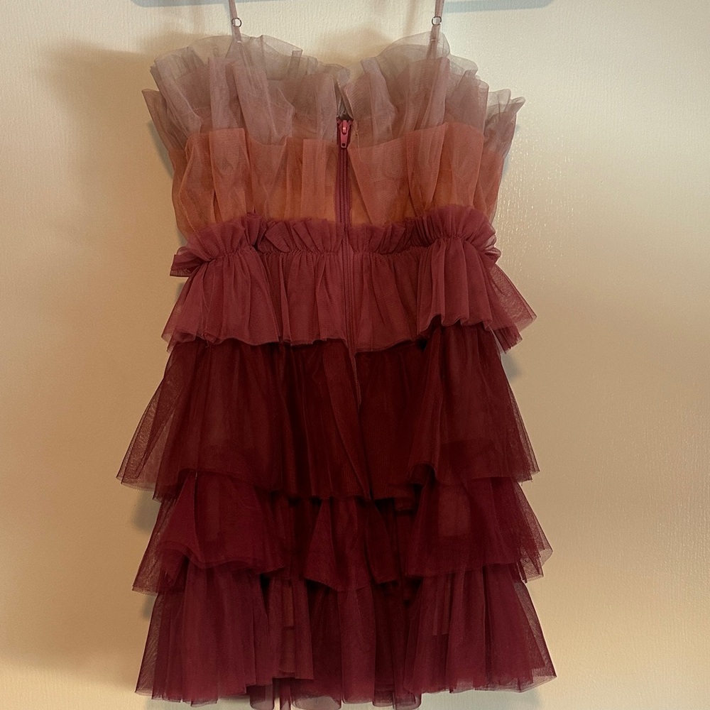 NWT Storia Strapless Dress with Pink and Purple Layers - Picture 8 of 8